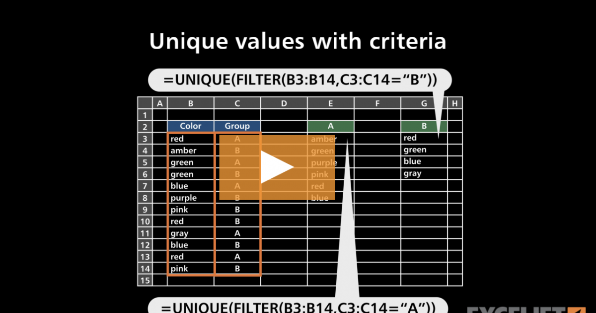 unique-values-with-criteria-video-exceljet